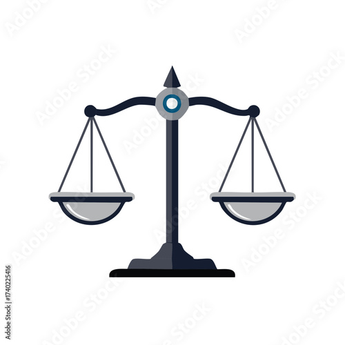 Balanced Scales of Justice Illustration - Fair Legal System Concept