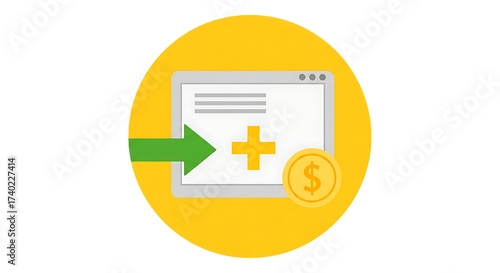 Vector art of online payment and money transfer with dollar sign