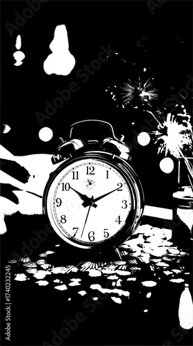 Vintage alarm clock ticking away, evokes nostalgia and the passage of time, perfect for deadlines, reminders, or a classic aesthetic.