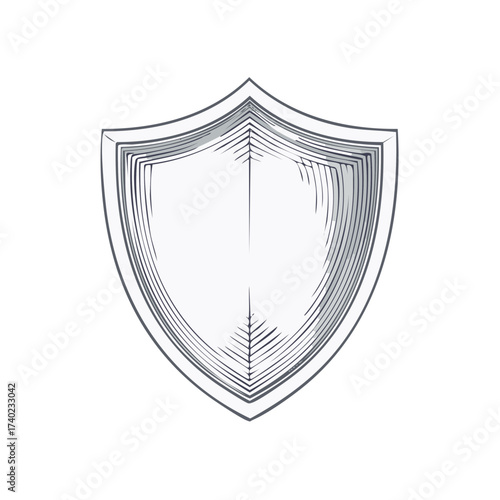 Hand Drawn Shield Icon Graphic - Safety Symbol, Medieval Protection, Security
