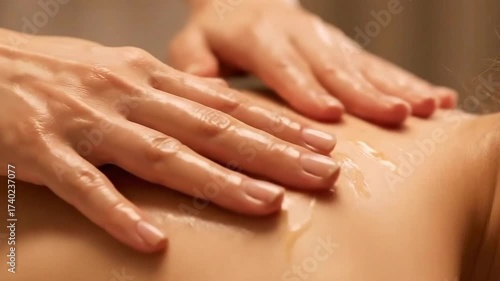 Wallpaper Mural Close Up of Hands Massaging Oiled Back in a Relaxing Setting with Soft Focus and Warm Lighting for Wellness and Therapy Torontodigital.ca