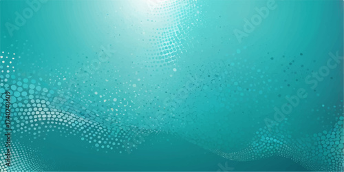 Blue abstract underwater background with bubbles and light effects