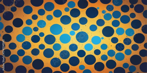 Seamless vector illustration of leopard fur dots pattern in orange and yellow colors for a retro wallpaper backdrop design