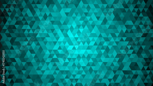 Abstract low poly cyan mosaic background