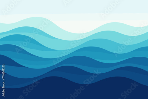 Creating vector layered surface illustration ocean soft waves abstract gradient
