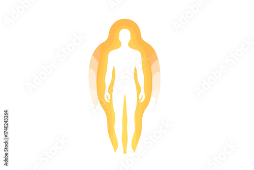 Gradient vector light smooth layers fields aura radiant human surrounded illustration glowing