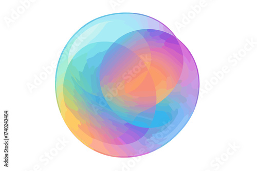 Vector iridescent layered gradient abstract bubble transparency illustration soft creating art