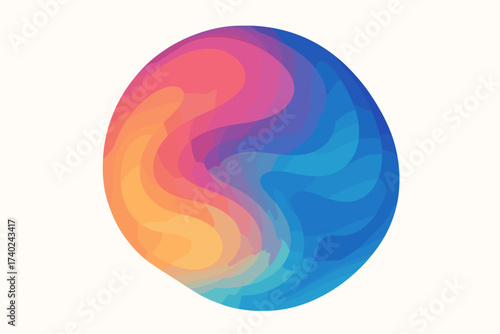 Abstract vector bubble swirling giving appearance form gradient art fluid illustration