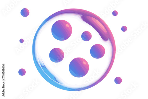Vector surreal inside containing softly illustration giant glowing gradient bubble bubbles