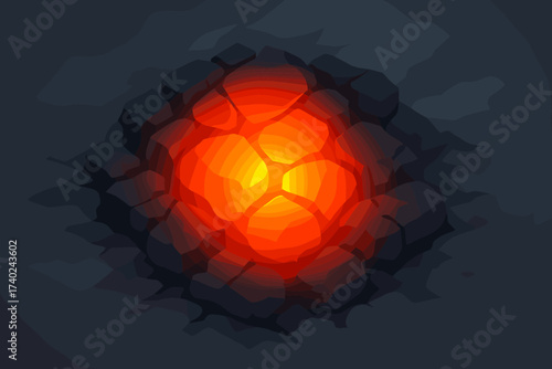 Glowing from gradient ash to vector ember orange illustration fading into embers