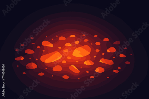 Gradient ground scattered illustration embers vector surrounding radiant glowing them