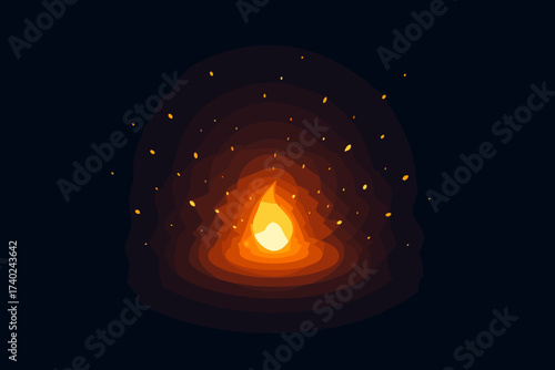 Sparks gradient spreading dark circular background vector glowing waves illustration ember
