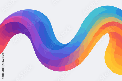 Liquid flowing illustration forming across gradient fluid flow abstract space vector smooth