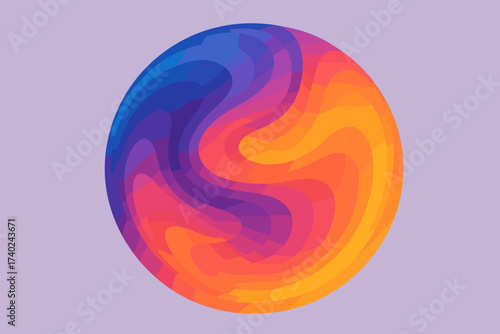 Filled fluid abstract imitating gradient illustration colors vector swirling inside sphere liquid