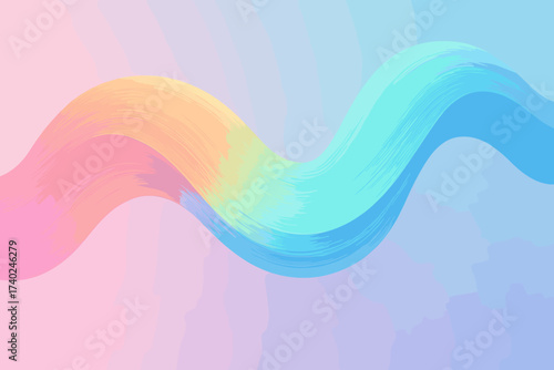 Across vector curving luminous colors flowing illustration wave canvas gradient pastel