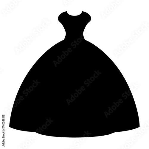 Silhouette of a grand ballroom gown, a classic and elegant design