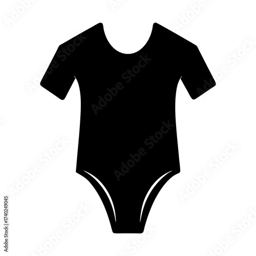 Black and white silhouette of a baby onesie perfect for designs