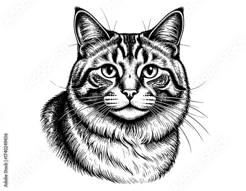 vector illustration  hand drawn of cat