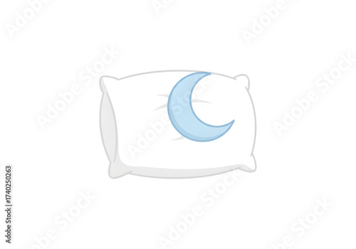 white pillow with blue moon png on transparent background