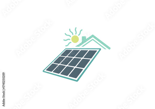 green solar panel roof png on transparent background