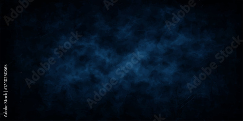 Dark blue grunge background with a smoky texture and cloud-like motion for a night sky space backdrop