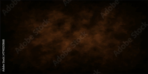 Dark brown grunge wall texture with old paper and black cloud smoke