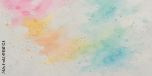 Abstract colorful watercolor paint splash art texture on grunge paper