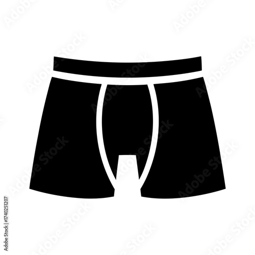 Simple Black and White Boxer Briefs Icon for Clothing and Fashion