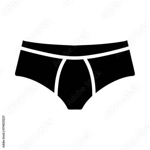 Silhouette of Mens Underwear with Elastic Waistband and Supportive Pouch Design
