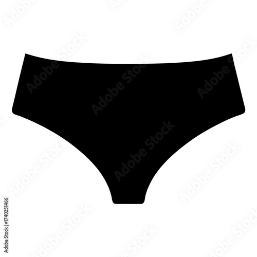 High Waisted Silhouette of Women's Underwear in Solid Black Color