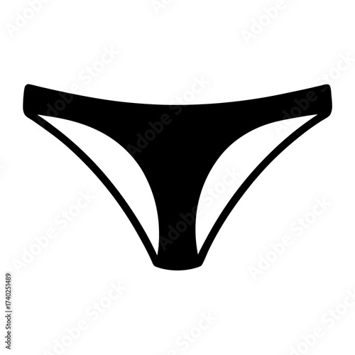 Simple and sleek bikini bottom illustration on a white background image