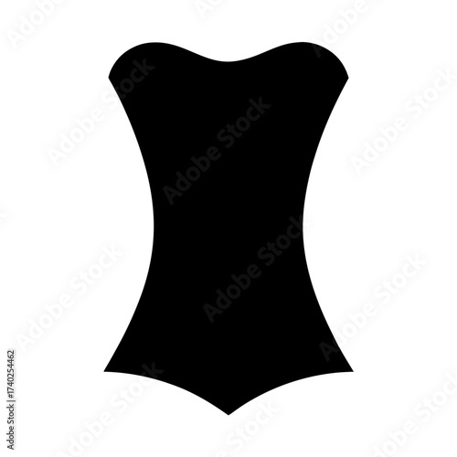 Abstract figure representing a corset or waist shape in black and white