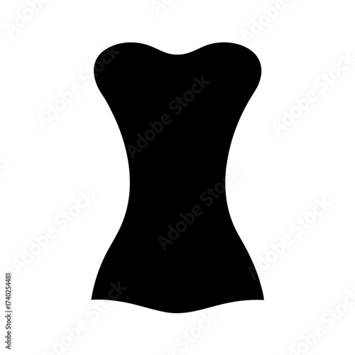 Silhouette of a woman's torso with an hourglass figure in black