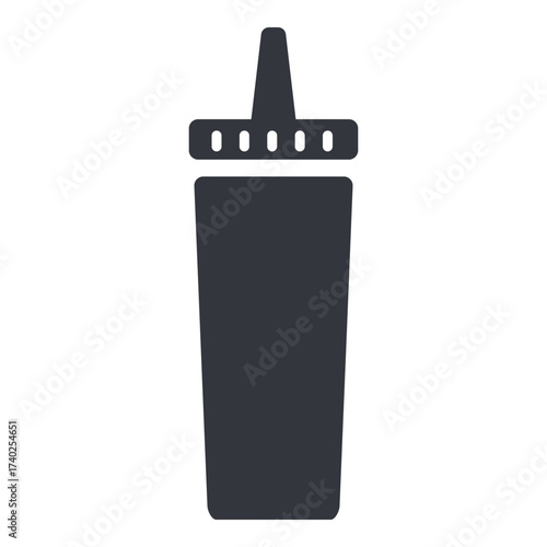 Vector Basic Black Icon - Sauce Bottle