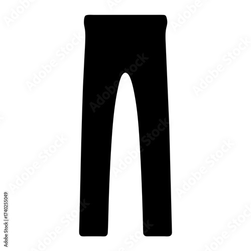 Minimalist black pants or leggings illustration on a white background, clean design