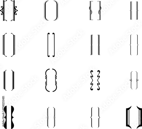 Black silhouette set of various metal tools for work, including hammer, screwdriver, pliers, and scissors, as a vector icon illustration symbol