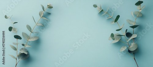 Abstract blue flower background with water drop shapes and clean modern design on transparent background