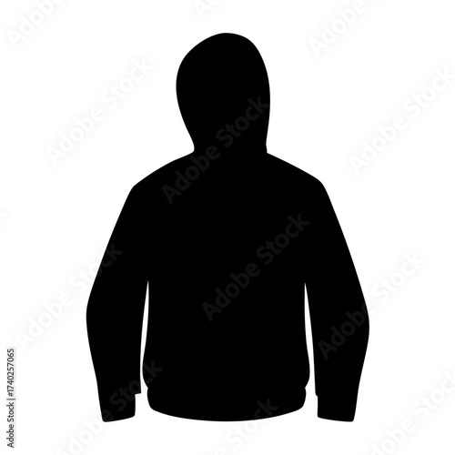 Silhouette of a Person Wearing a Hooded Sweatshirt or Jacket Image