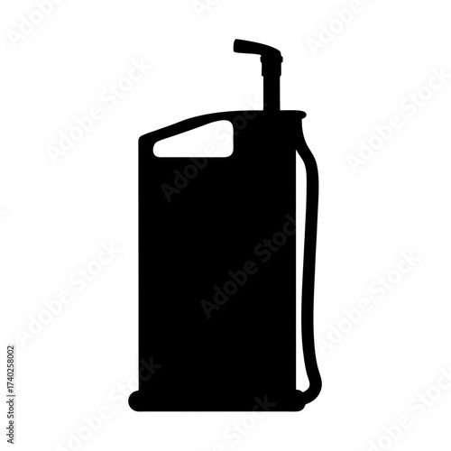 Silhouette of a Portable Fuel Container with Nozzle for Gas or Diesel