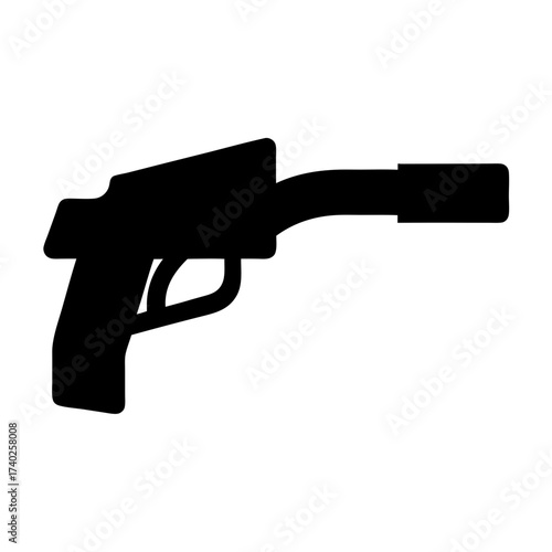 Silhouette of a gas pump nozzle, likely used at a service station