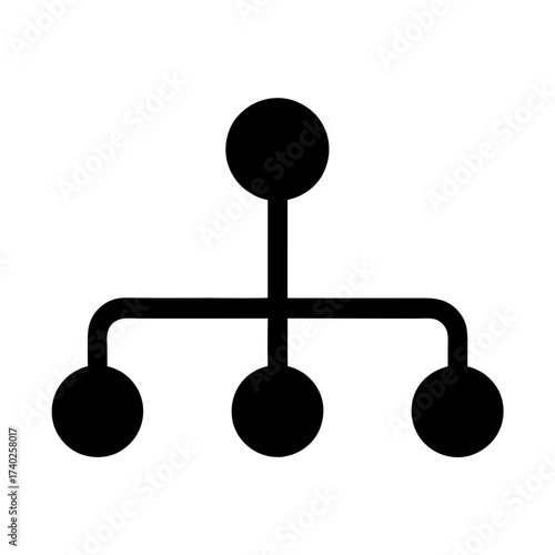 Hierarchy representation featuring rounded nodes connected by linear and rounded branches