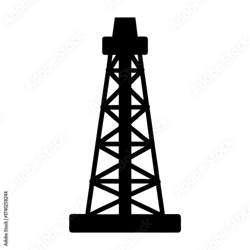 Silhouette of an oil rig drilling platform symbolizing energy industry operations