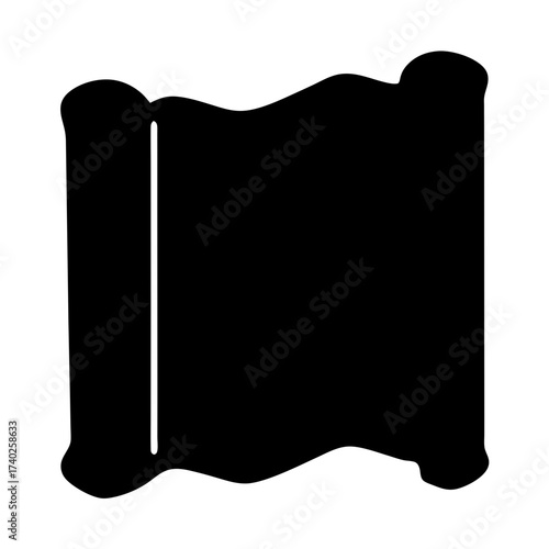 Elegant black scroll silhouette with unique rounded edges and simple design