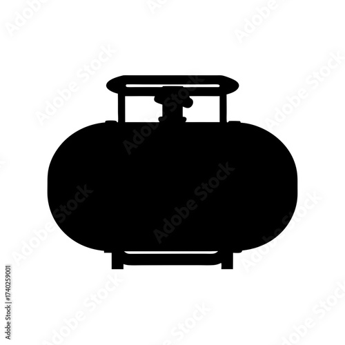 Silhouette of a Propane Tank, Vector Illustration for Gas and Fuel