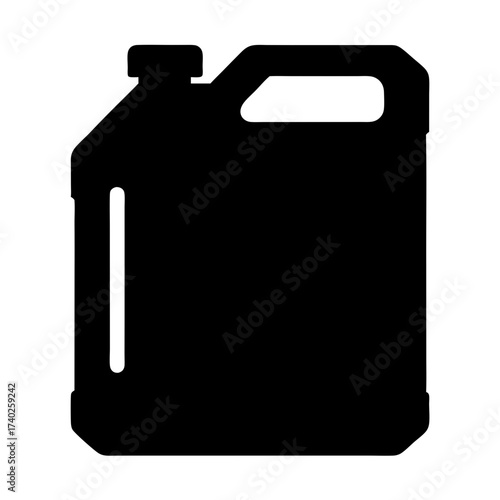 Black silhouette of a rectangular jerrycan container with handle and spout