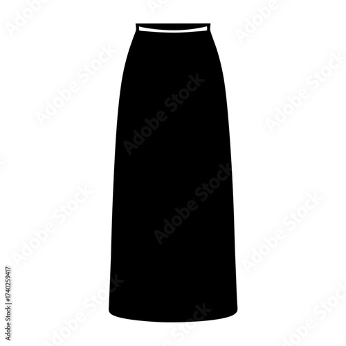 Sleek and Elegant ALine Black Skirt Illustration for Fashion Design