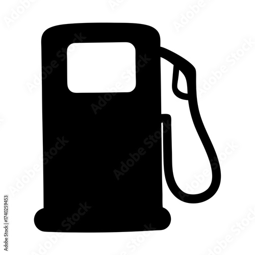 A Simple Black and White Gas Pump Icon for Transportation Resources