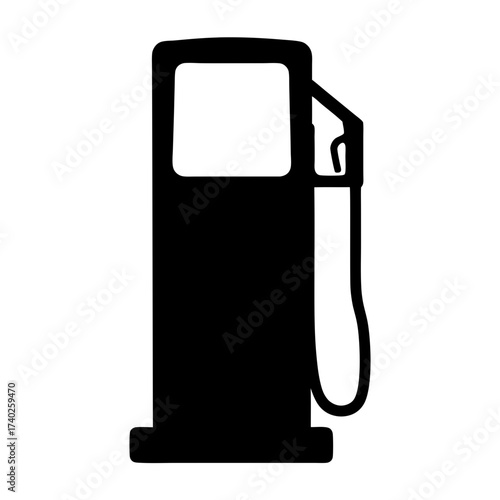 Simple Black and White Illustration of a Gas Station Fuel Pump