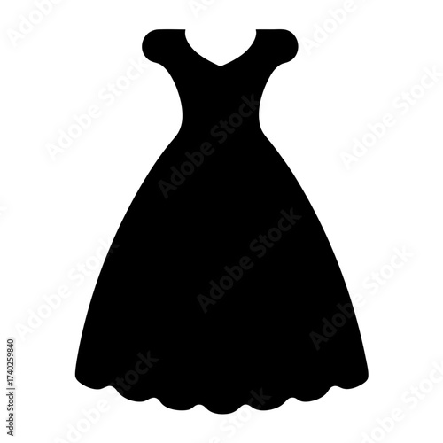 Elegant black party dress with a full skirt and a sweetheart neckline