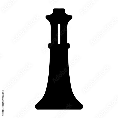 Silhouette of vintage inkwell, decorative writing implement, ornate design, writing accessory